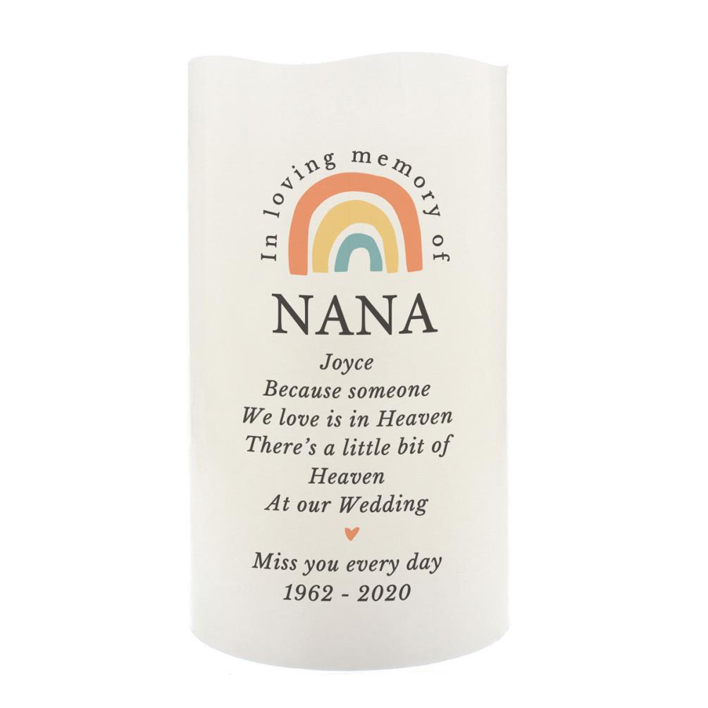 Personalised In Loving Memory Rainbow LED candle £13.49